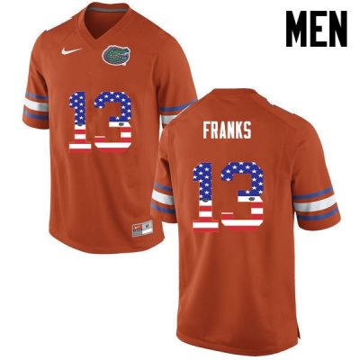 Men's Florida Gators #13 Feleipe Franks NCAA Nike Orange USA Flag Fashion Authentic Stitched College Football Jersey HOU6062WZ